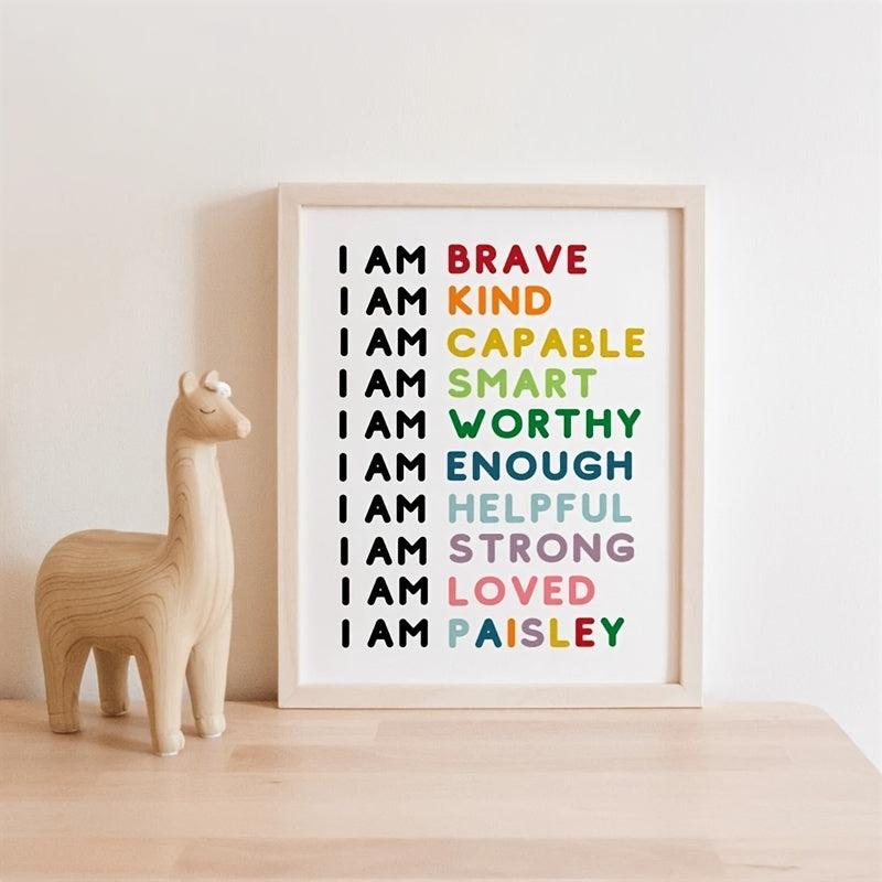 Boho Classroom Decor I Am Brave I Am Kind Personalised Art