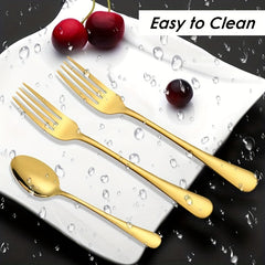 12pcs Stainless Steel Salad Spoon Dessert Fork Set