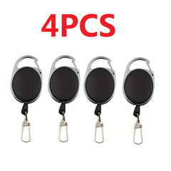 4pcs Retractable Key Chain With Quick Release Spring Clip