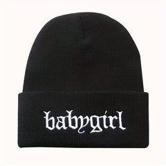 Unisex Babygirl Embroidered Warm Knit Hat for Kids & Teens