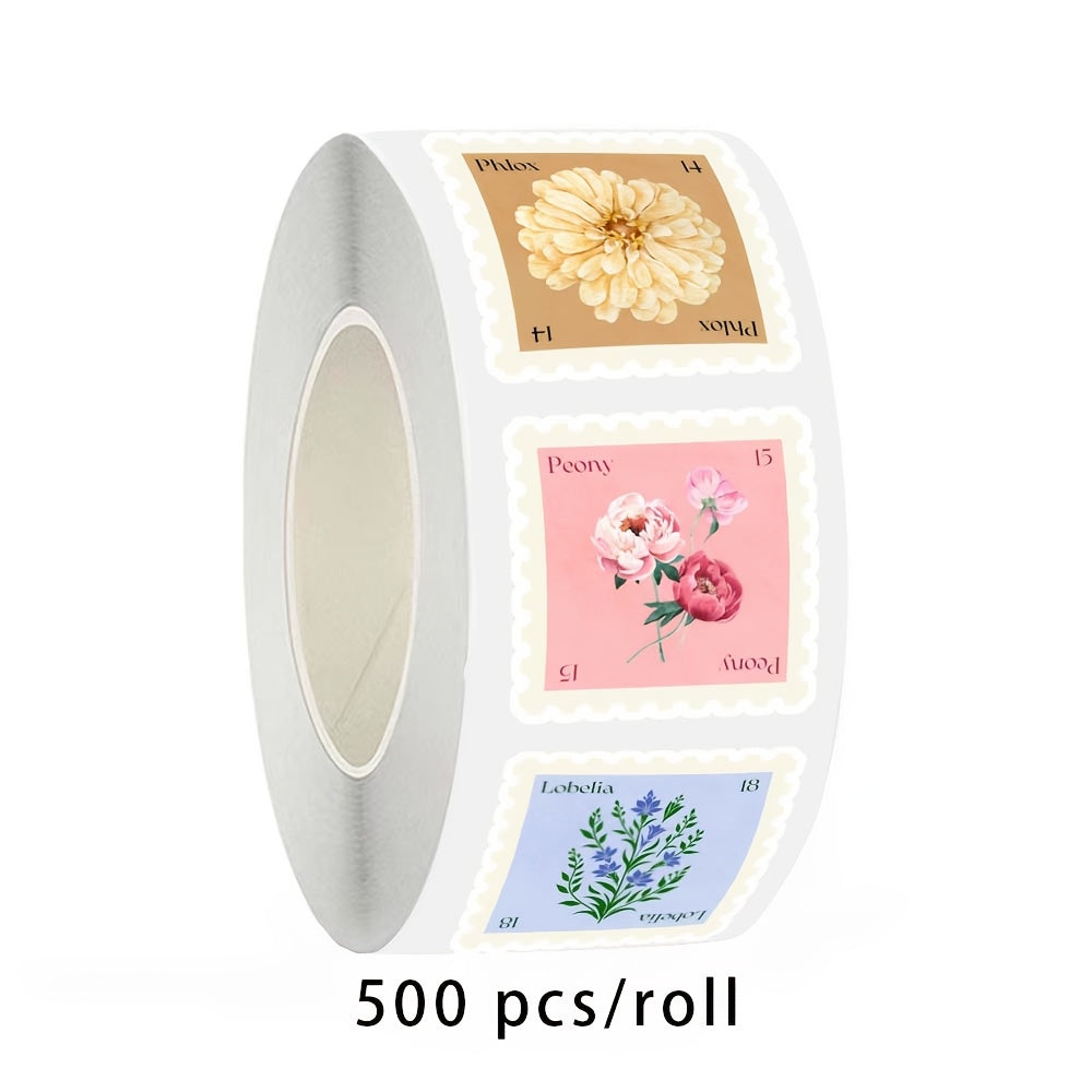 500pcs Floral Stickers Vintage Pastel Designs Self Adhesive Labels