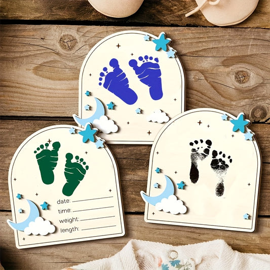 Personalized Moon & Stars Birth Stats Frame