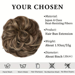 Messy Hair Bun Curly Wavy Ponytail Extensions Hair Pieces Hair Scrunchies