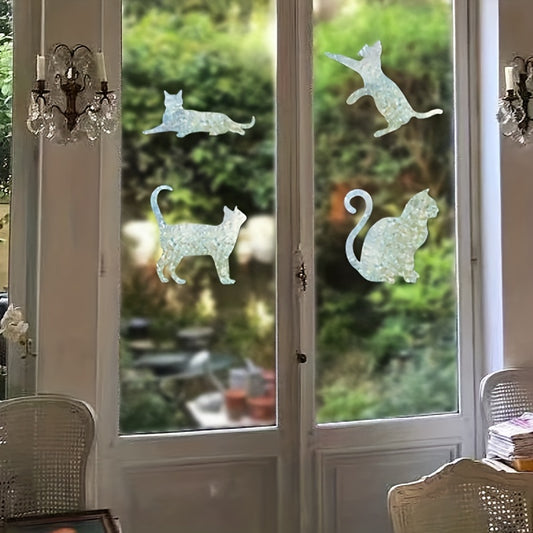 4pcs Cat Window Film for Home Decor and Privacy