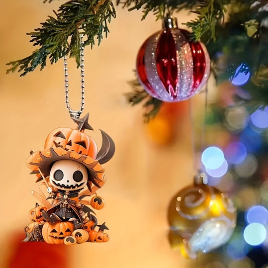 Festive Pumpkin Monster Keychain 3 1/4in