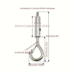 2pcs Stainless Steel Spring Buckles Adjustable Curtain Wire Buckles