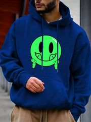 Smile Face Print Hoodie for Men