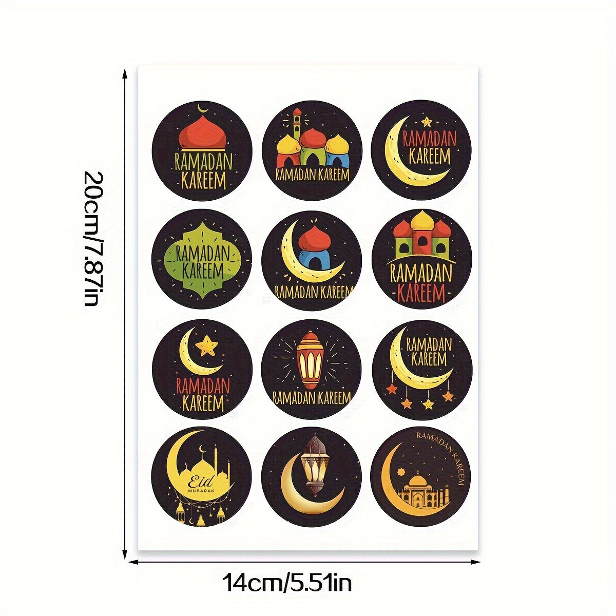 4 Sheets Star Moon Stickers Ramadan Gift Decoration
