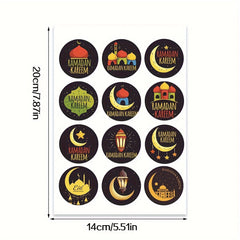 4 Sheets Star Moon Stickers Ramadan Gift Decoration