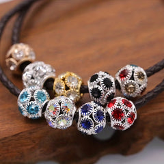 Colorful Rhinestone Large Hole Beads for DIY Jewelry