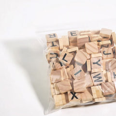 Wooden Alphabet Letter Tiles Set Educational Spelling Toy
