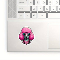 Pink Poodle Vinyl Sticker - Laptop Phone Thermos Water