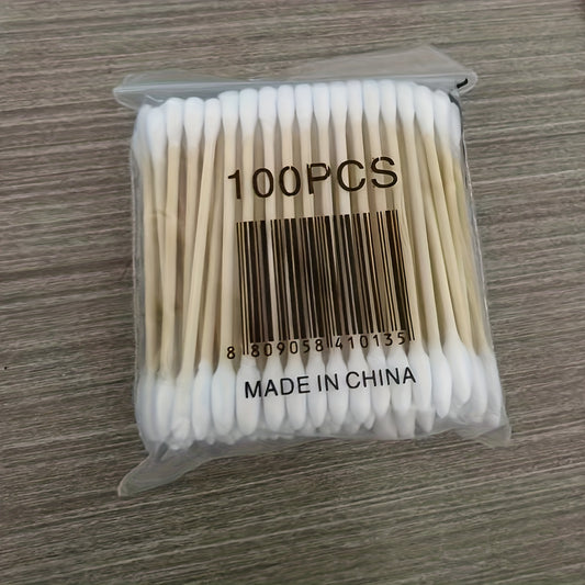 500pcs 100pcs Cotton Swabs Round Thick Tips Disposable Ear Cleaning Sticks