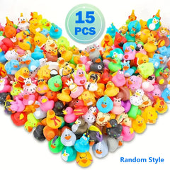 Colorful Rubber Ducks Toys for Kids - Bath, Birthday, Baby Showers