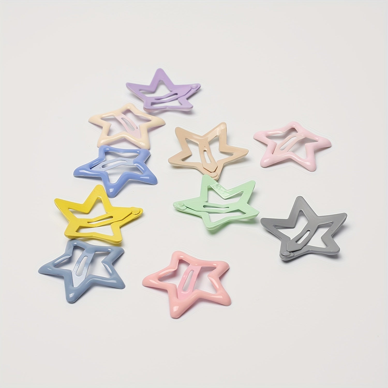 10pcs Star Hair Clip Minimalist Solid Snap Clip Headwear