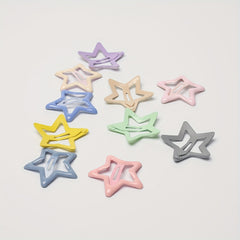 10pcs Star Hair Clip Minimalist Solid Snap Clip Headwear