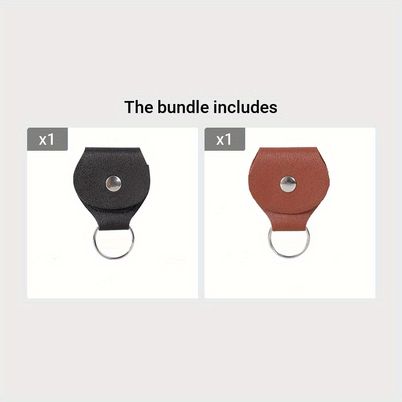 Guitar Pick Case PU Leather Clip Keychain Portable Bag Music Instrument