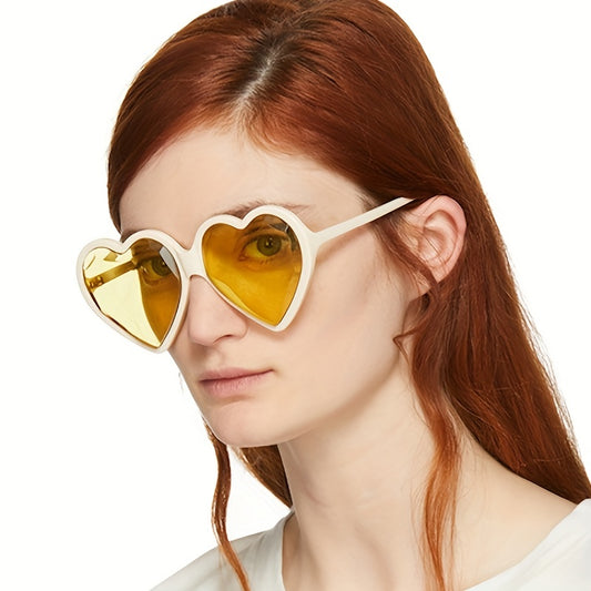 Y2K Heart Sunglasses Love Theme Candy Glasses For Beach Party Club UV400