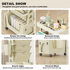 Large Capacity Movable Bookshelf for Home and Office