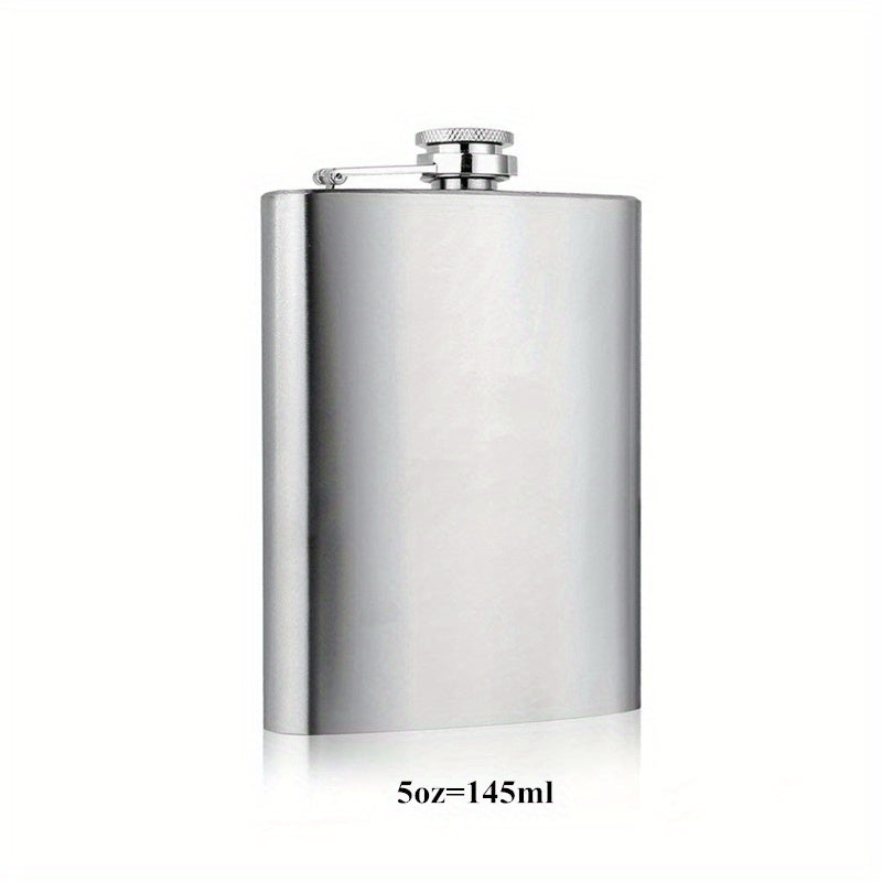 Stainless Steel Wine Jug with Funnel Pocket for Whiskey Alcohol, 7oz