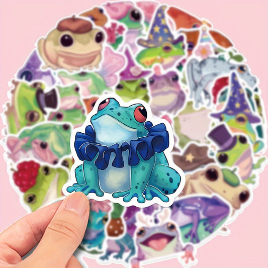 50pcs Colorful Frog Graffiti Stickers for Decoration of Mobile Phone Computer