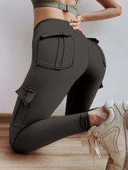 Slim Fit Yoga Workout Pants With Pockets High Stretch Fitness Running