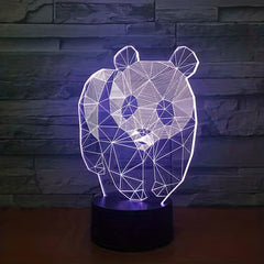 3D Panda Kids Night Light 3D LED Illusion Light With Remote Control
