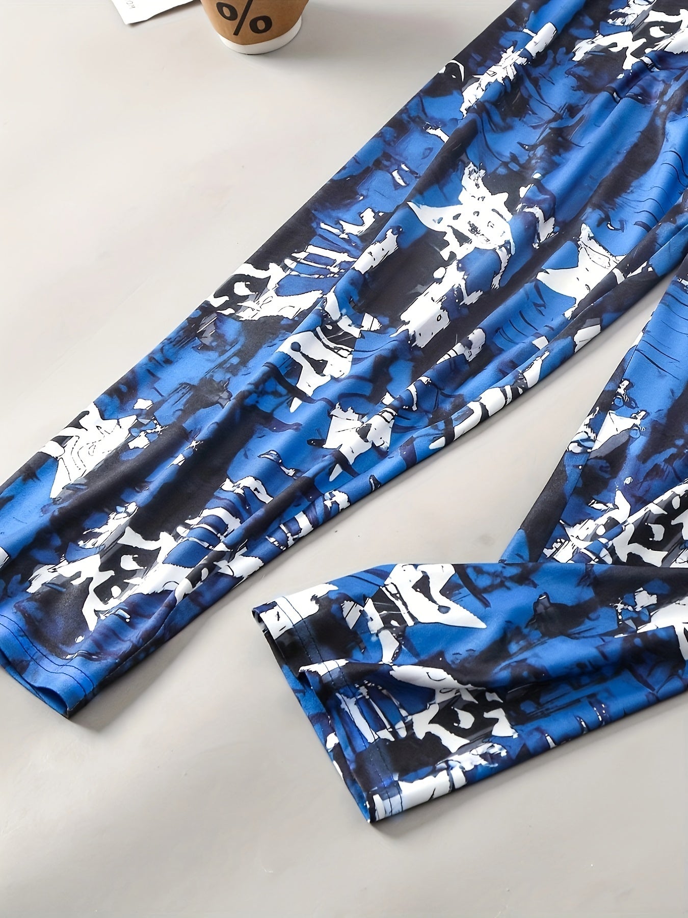  Star Print Tie Dye High Rise Skinny Trousers