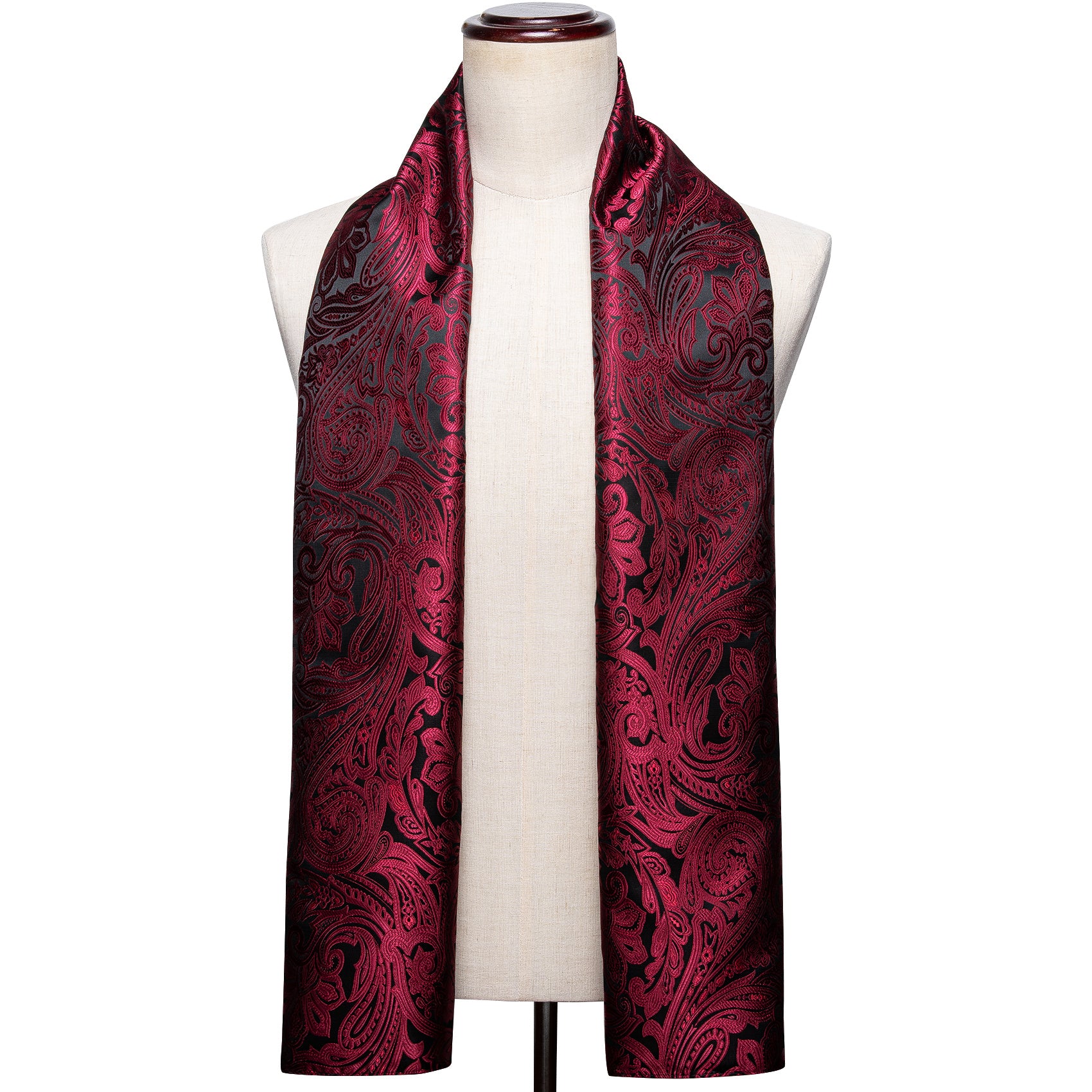 Barry Wang Mens Silk Paisley Floral Scarf Autumn Winter Shawl
