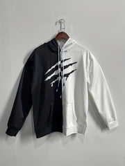 Scratches Print Block Hoodie For Men