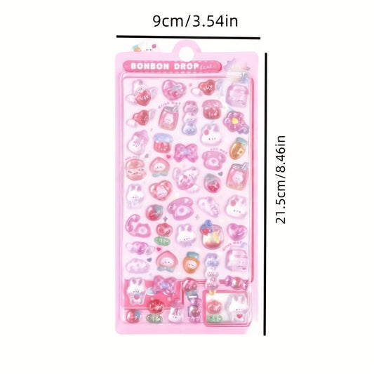 300 Cartoon Animal 3D Stickers Pastel Colors - Phone Cases Journals & Crafts