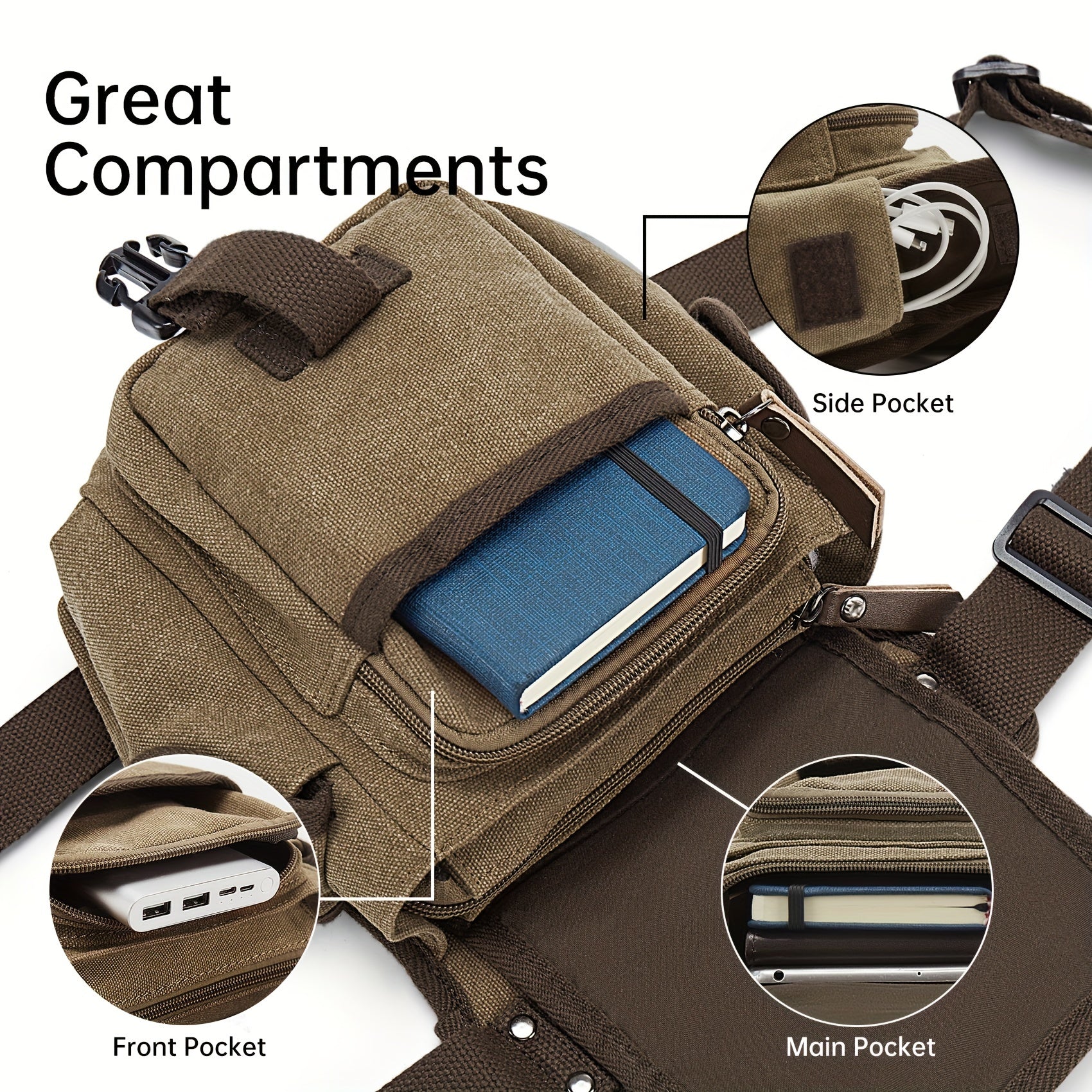 Canvas Tactical Drop Leg Bag Outdoor Waist Pack For Women Pocket
