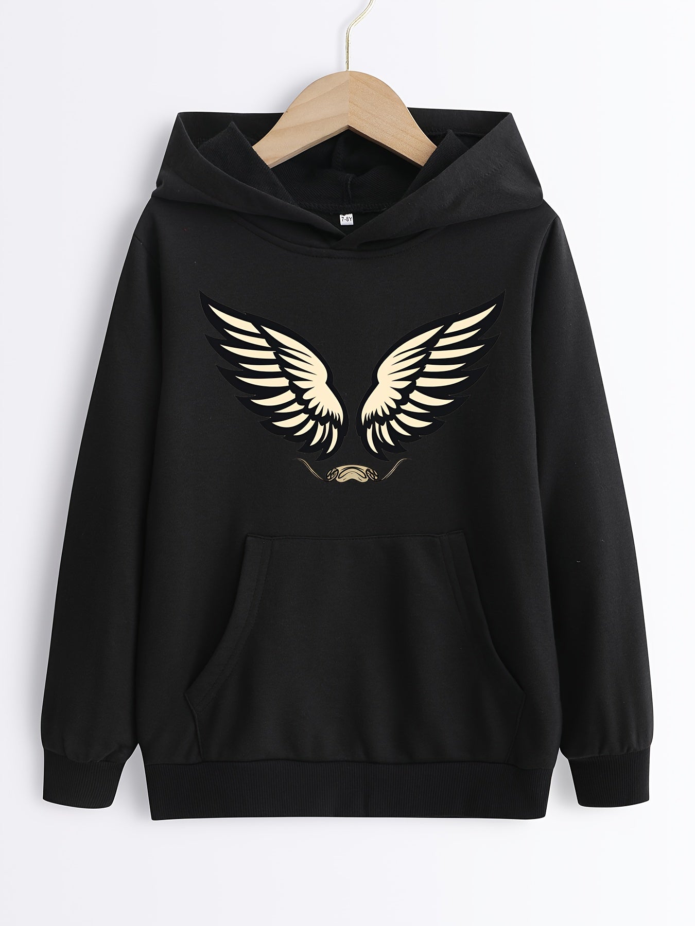 Dino & Wings Boys Hoodie Long Sleeve Sweatshirt for Fall Spring