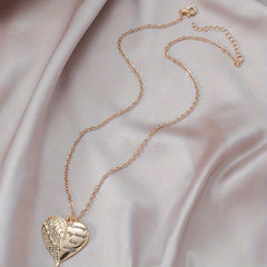 Feather Heart Letter Heart Necklace Women's Fine Jewelry