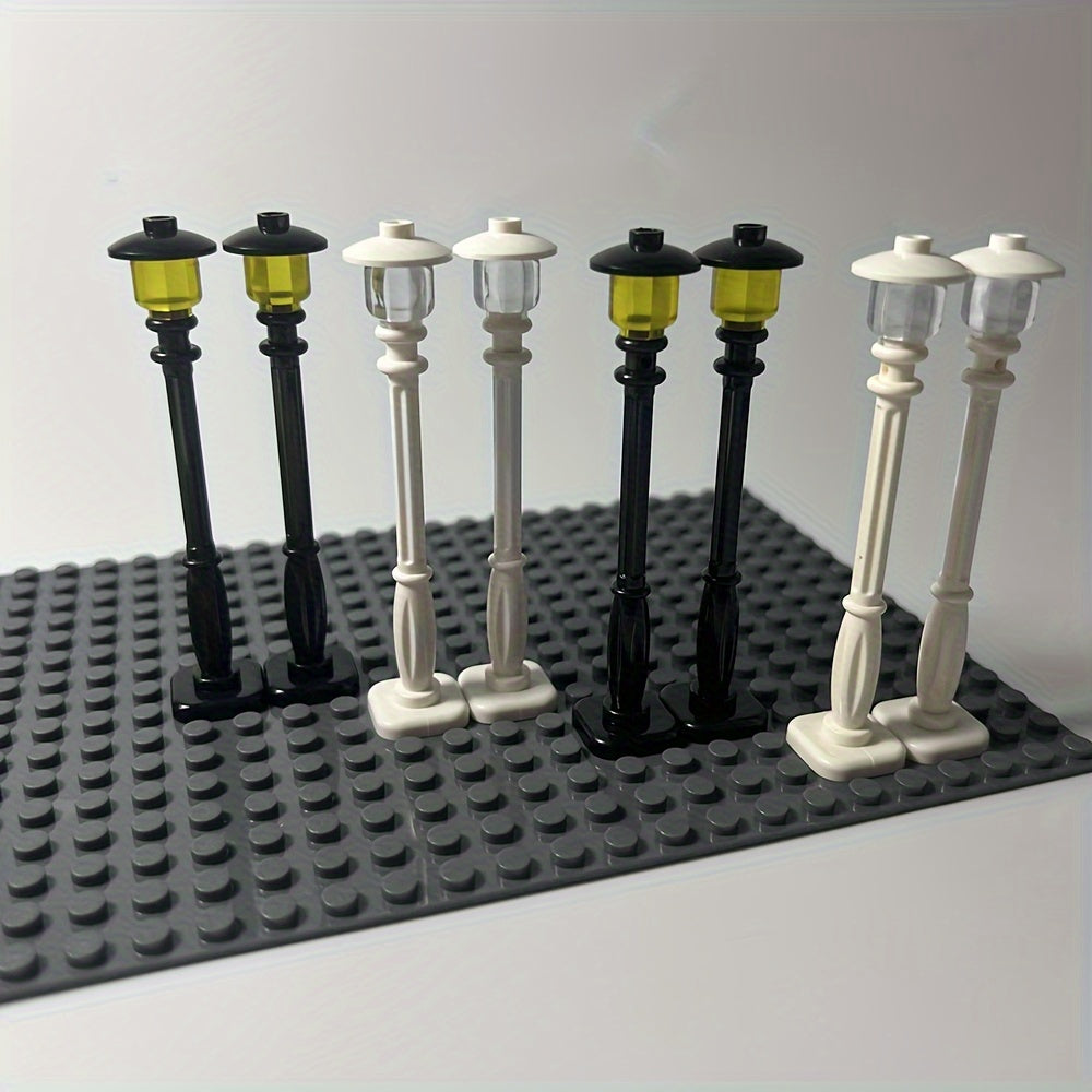 4pcs Yellow Street Light Building Block Accessory