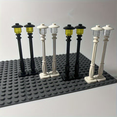 4pcs Yellow Street Light Building Block Accessory