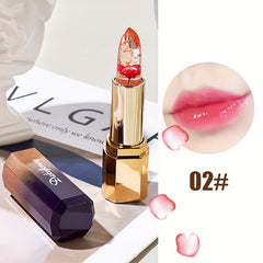 Color Changing Flower Lipstick with Temperature Sensing Golden Foil