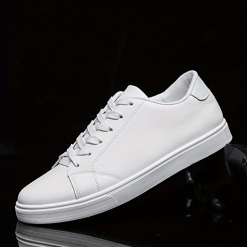 Men's Lace-up PU Leather Skate Shoes with Good Grip