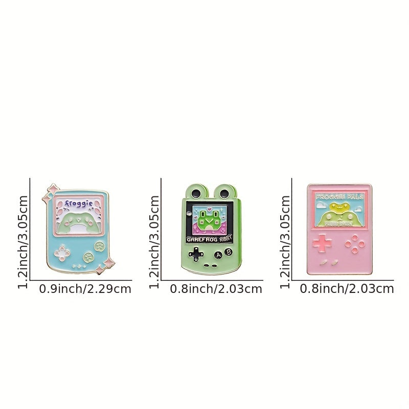 Frog Game Console Enamel Pins Frog Brooches Lapel Badges Animal Funny Jewelry