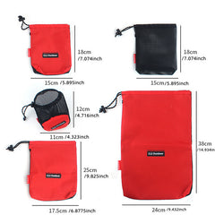 5pcs Red Travel Storage Bag Set Cosmetic Mesh Bag
