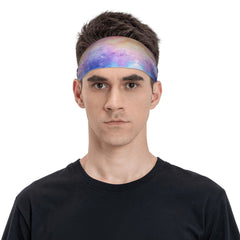Rainbow Galaxy Print Headband for Sport & Casual Outfits