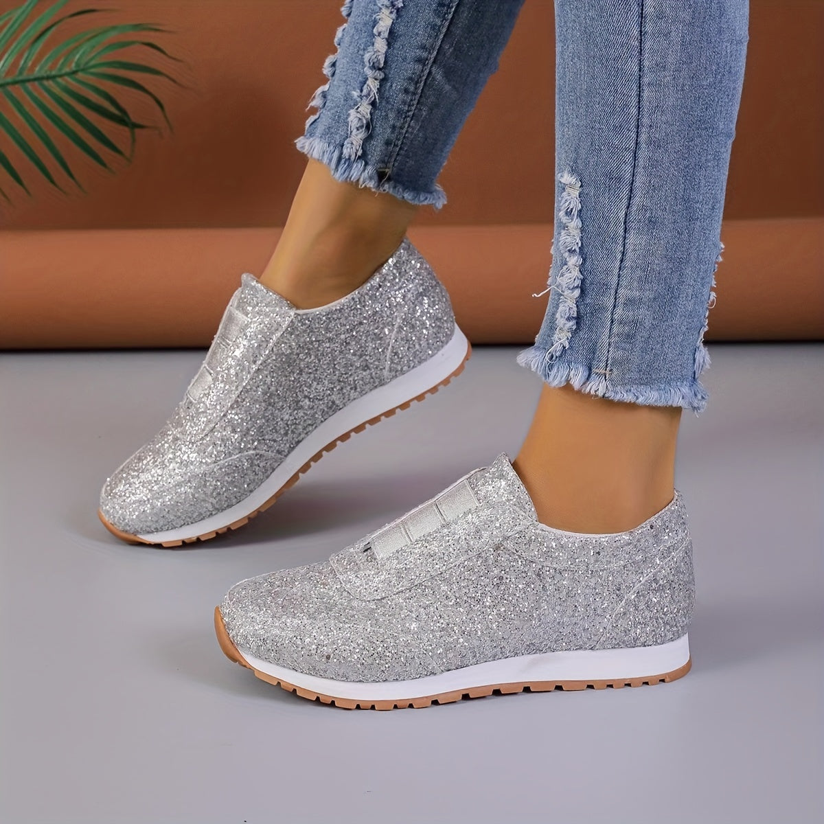 Winter Sequin Casual Anti Slip Women's Running Shoes Lightweight Sneakers