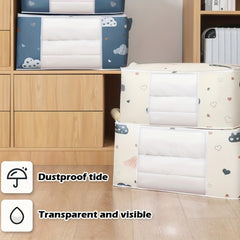 2 Large Storage Bags with Durable Handles & Thick Fabric for Clothing Blankets