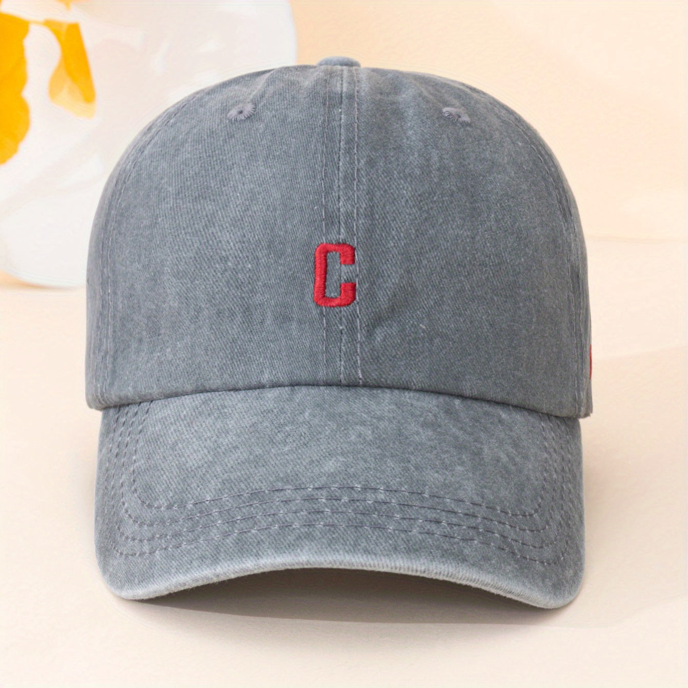 Classic Solid Washed Distressed Embroidery Baseball Cap Unisex Sun Hat