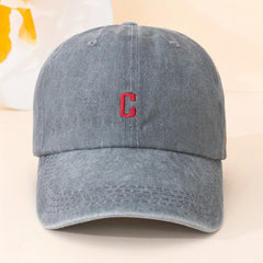 Classic Solid Washed Distressed Embroidery Baseball Cap Unisex Sun Hat