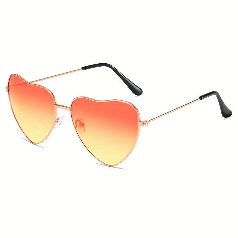 Men's Heart Shaped UV400 Metal Sunglasses for Outdoor Beach