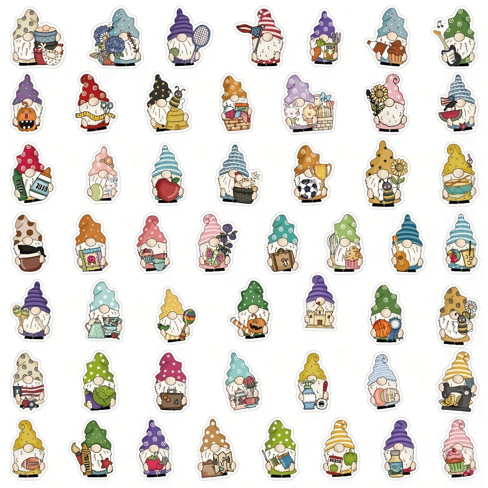 100pcs Funny Gnome Stickers for Laptop Water Bottle Skateboard Scrapbooking