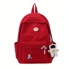 Casual Student Bag Lightweight Backpack With Pendant
