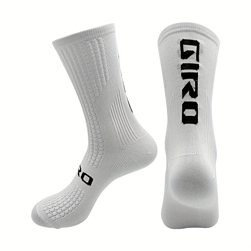 Breathable Mid Calf Sports Socks for Cycling Running - 1 Pair