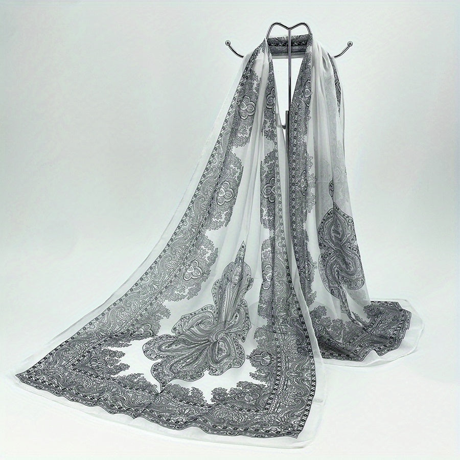 Boho Paisley Print Chiffon Scarf Vintage Shawl Women Casual Head Wrap